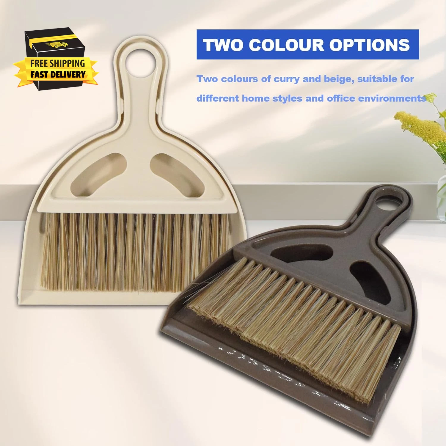 Mini Broom and Dustpan Set Hand Broom with Dustpan Portable Housekeeping Cleanin