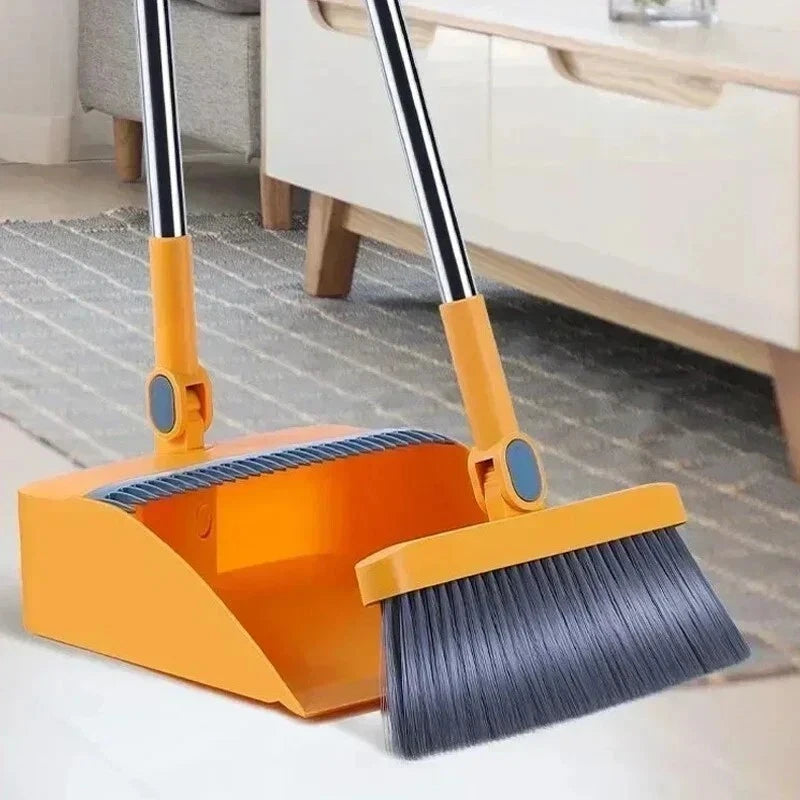 Foldable Long Handle Broom And Dustpan Set For Cleaning Home Kitchen Floor Sweep