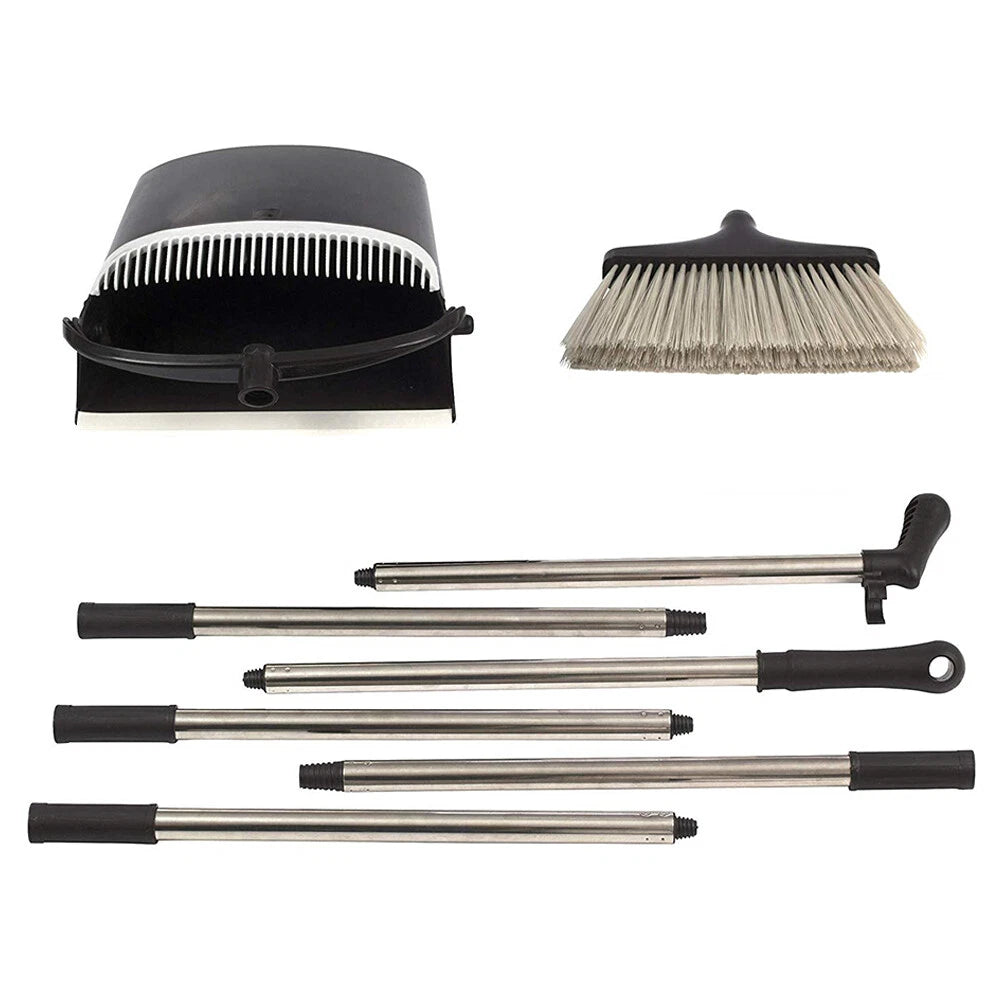 Upright Broom Dustpan Combo Sweep Set with 50" Extended Adjustable Handle Large