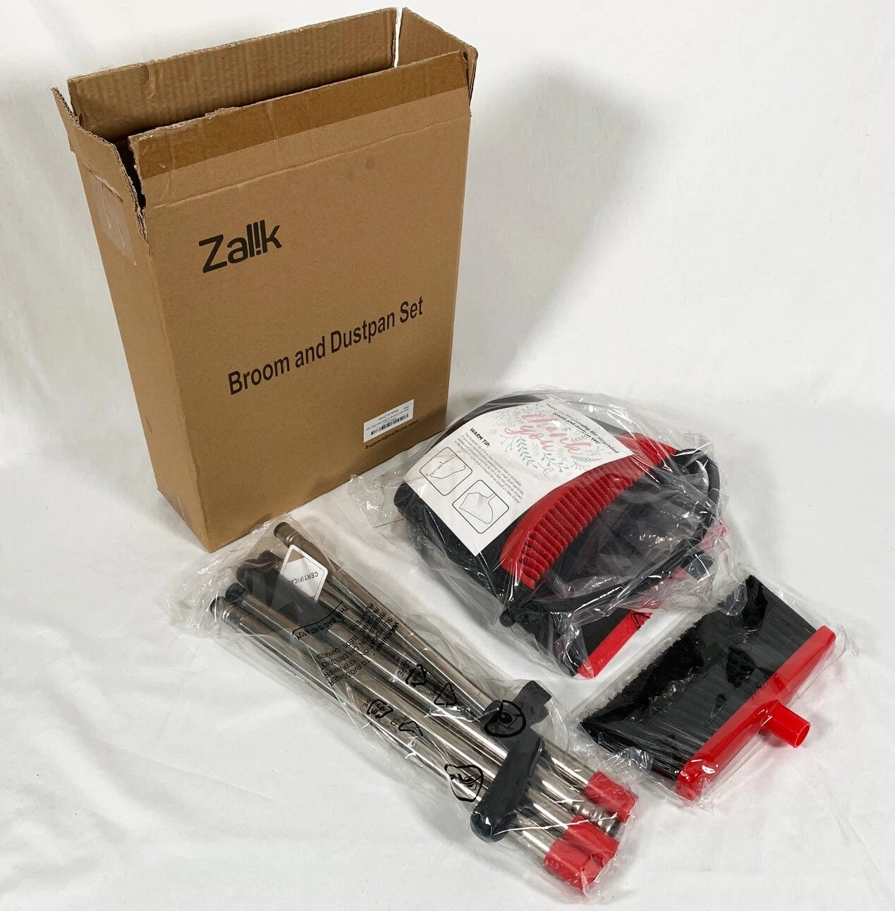 NEW Zalik Broom Dustpan Set Strongest Extendable Broomstick Heavier Duty Upright