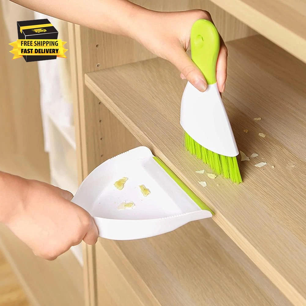Dust Pan Broom Brush Dustpan - Small Broom and Dustpan Set, Mini Broom and Dust