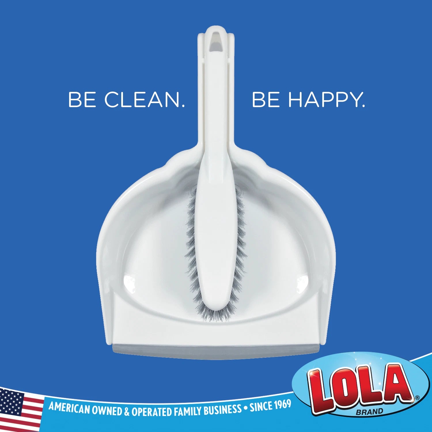LOLA Clip-On Dust Pan & Brush Set with Dust Catching Rubber Lip - 6 Sets