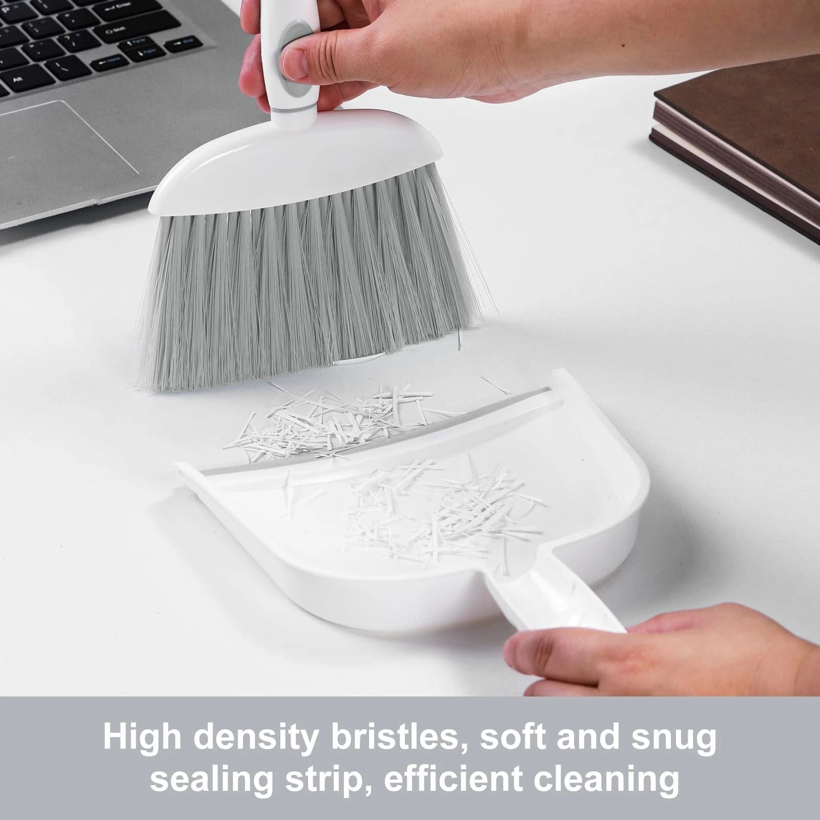 Small Dust Pan and Brush Set Mini Broom and Dustpan Hand and Combo with Teeth