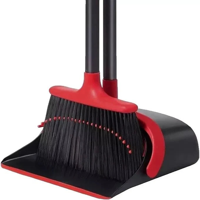 Durable Broom and Dustpan Set with 52" Adjustable Long Handle