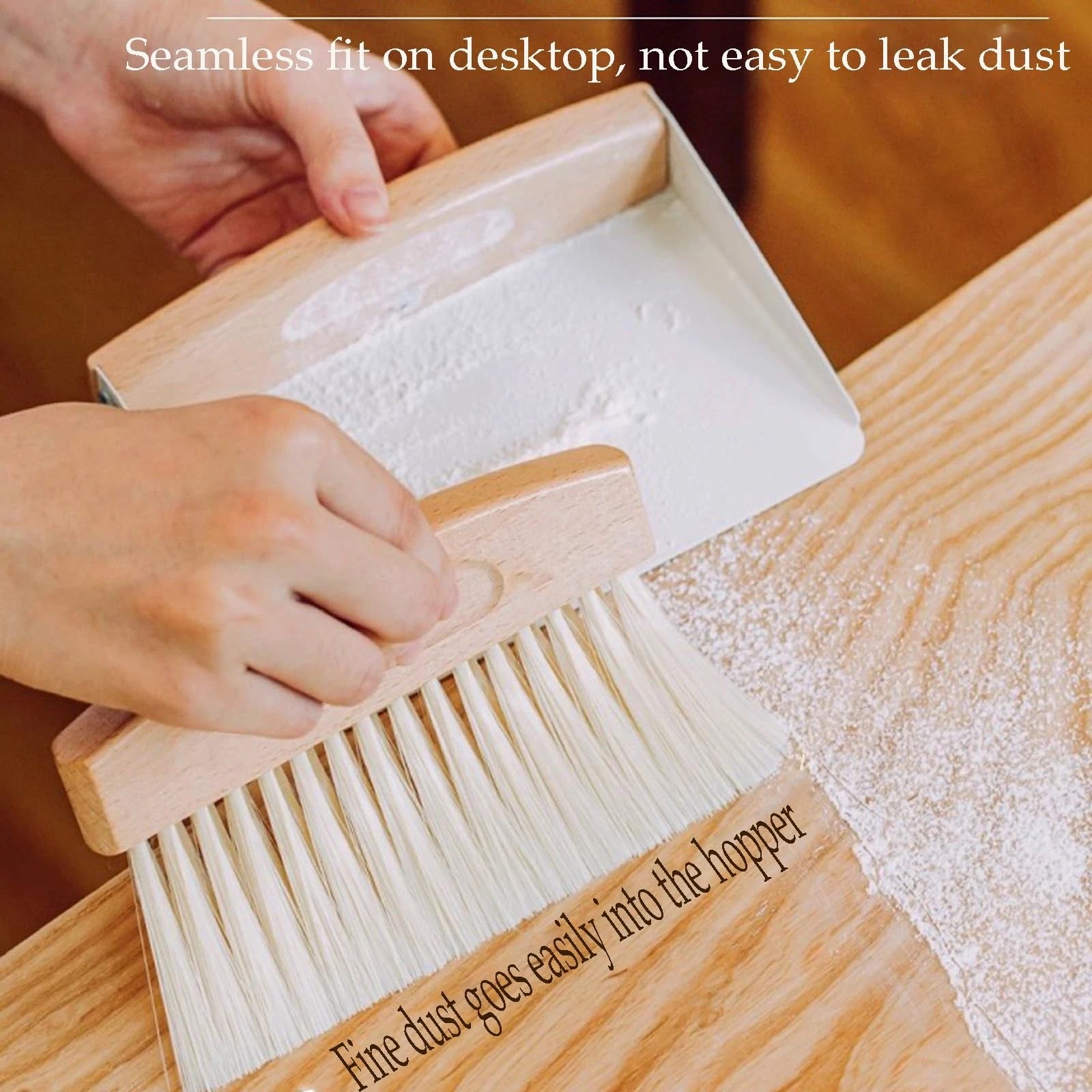 Mini Broom and Dustpan Set Small Metal and Brush Hand Whisk for Home Office