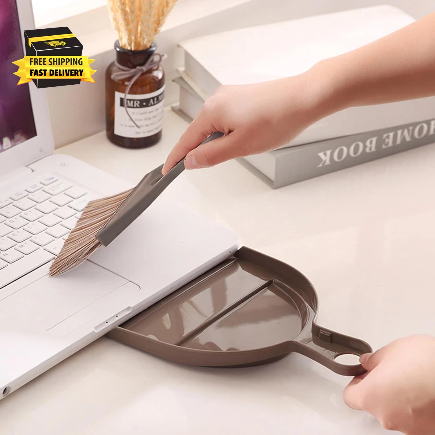 Mini Broom and Dustpan Set Hand Broom with Dustpan Portable Housekeeping Cleanin