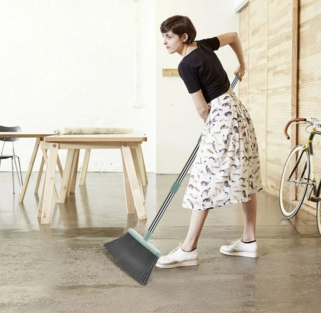 kelamayi Upgrade Broom and Dustpan Set, Large Size and with Long Handle,...