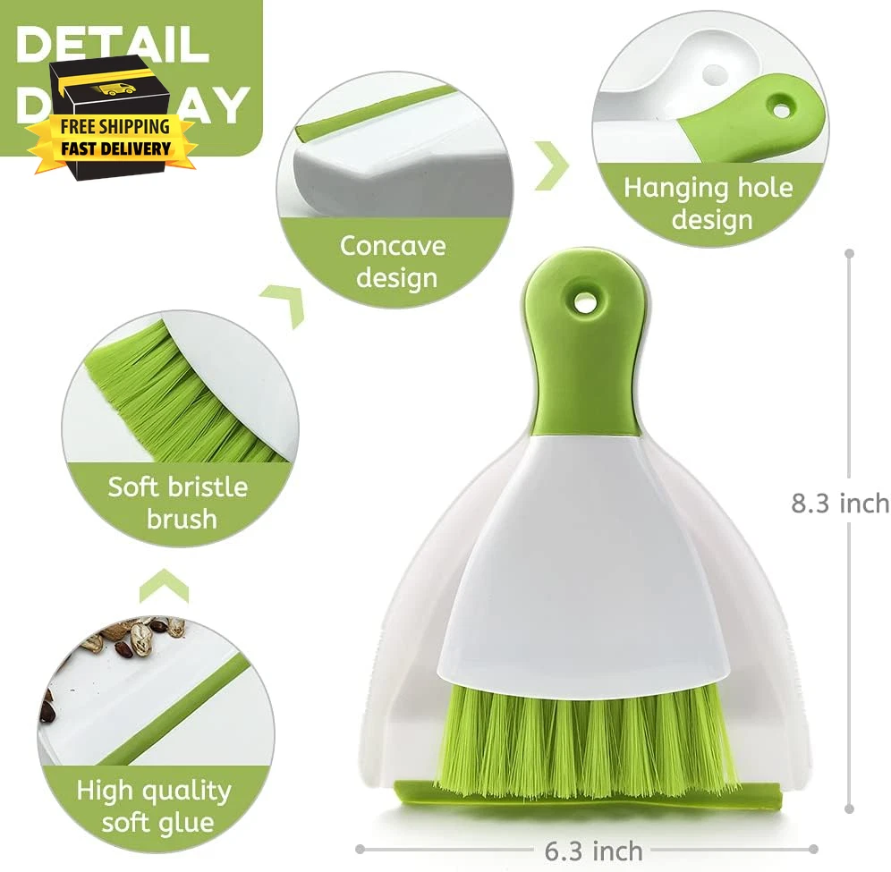 Dust Pan Broom Brush Dustpan - Small Broom and Dustpan Set, Mini Broom and Dust