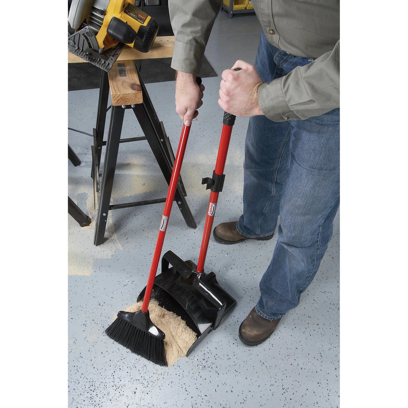 Libman Lobby Broom & Dust Pan Set, 36in. Handles, Model# 919