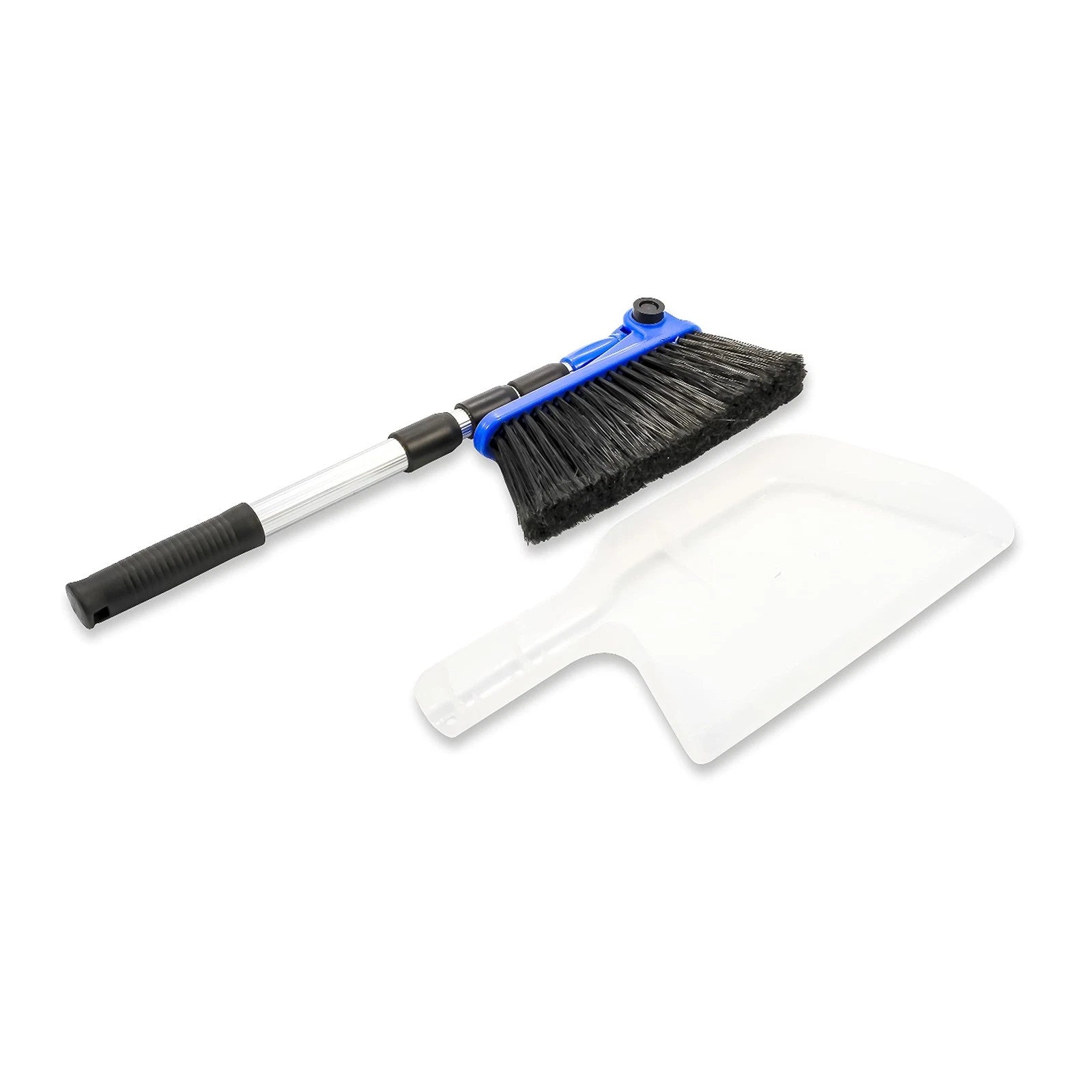 Camco Adjustable Broom and Dustpan Set for RV Home Camping Portable Cleaning