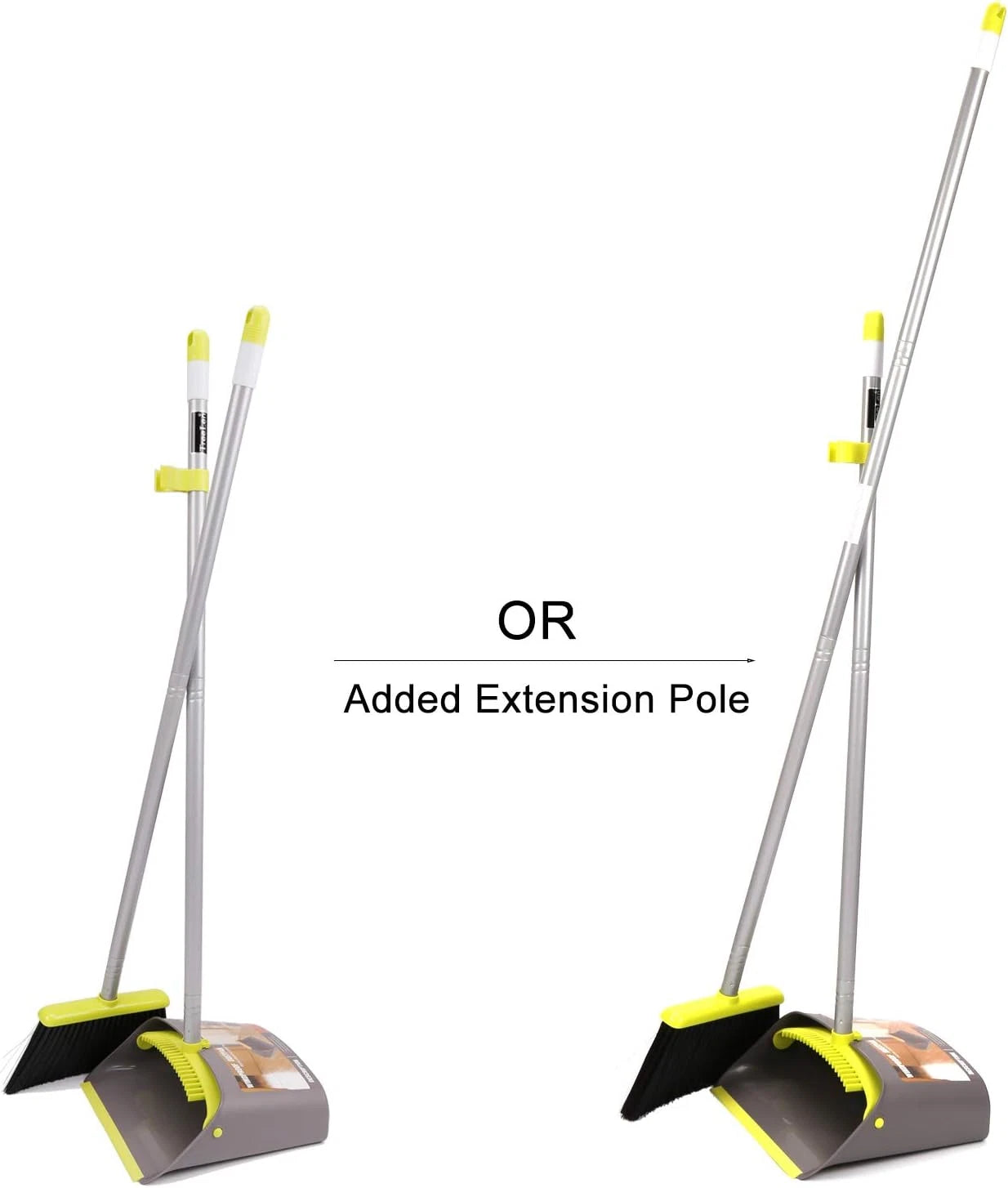 Treelen Broom and Dustpan Set, Treelen Broom with Dust Pan with Long Handle Comb