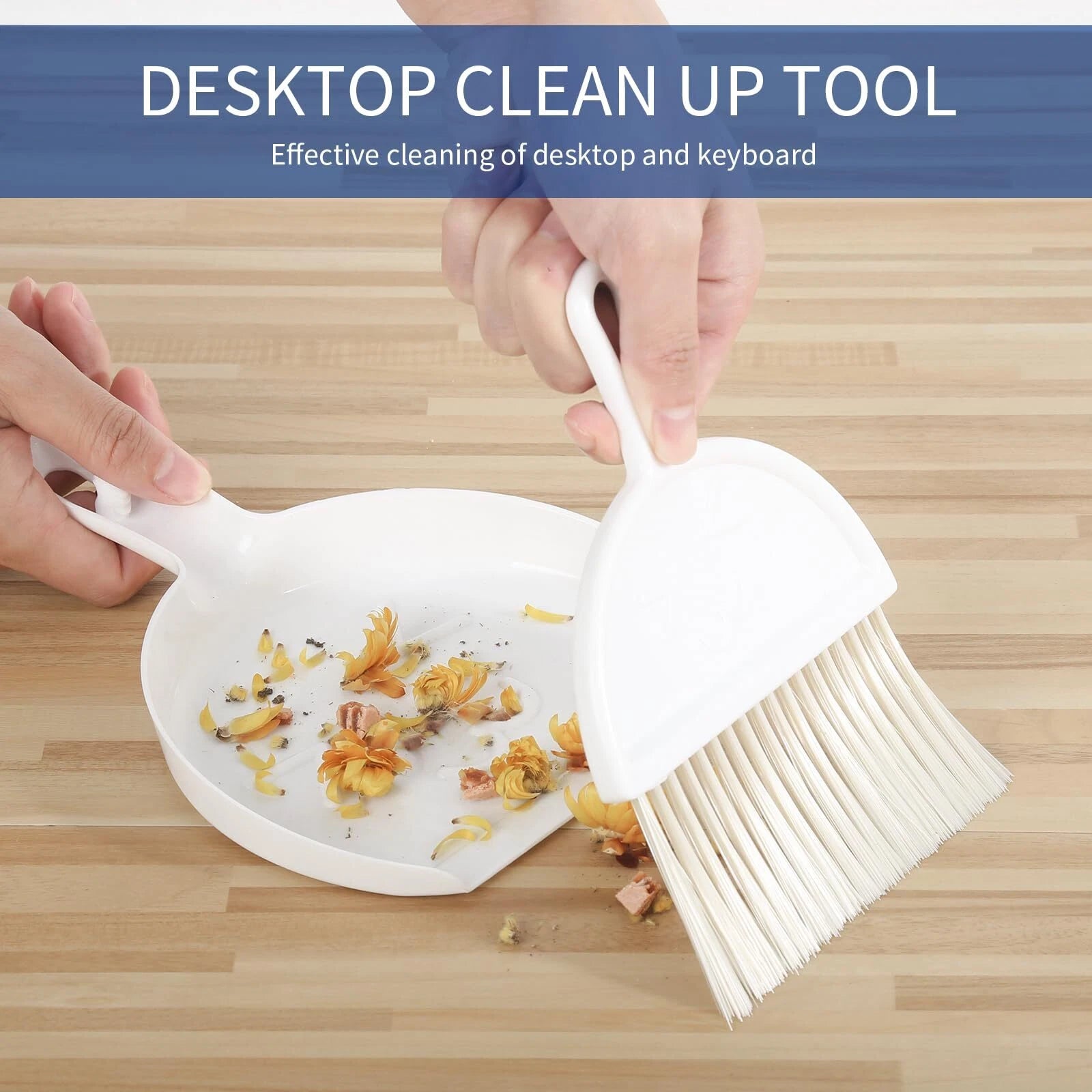 Broom with Dustpan Combo Set, 2 in 1 Broom and Dustpan Set with Long Handle, ...