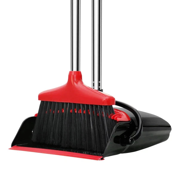Loonpon Broom with Dustpan Combo Set,43inch Long Handle Stiff Broom Dust pan