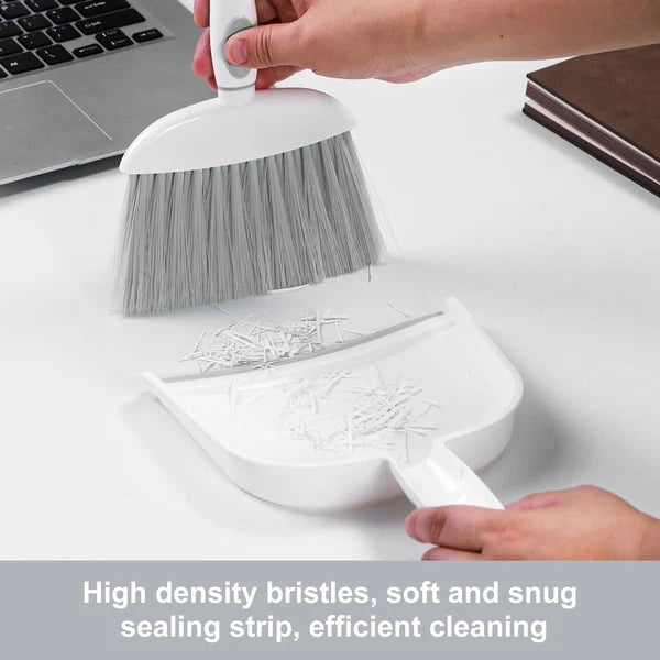 Small Dust Pan and Brush Set Mini Broom and Dustpan Hand and Combo with Teeth