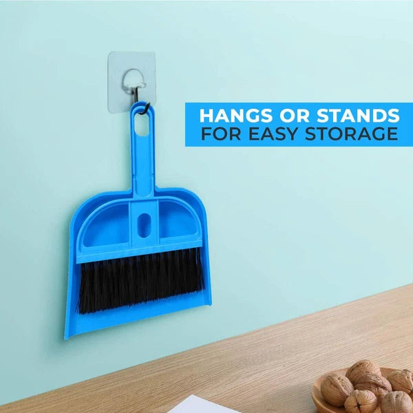 Mini Broom and Dustpan Set for Home Car Small Spaces Pets Camping Cleaning Kit