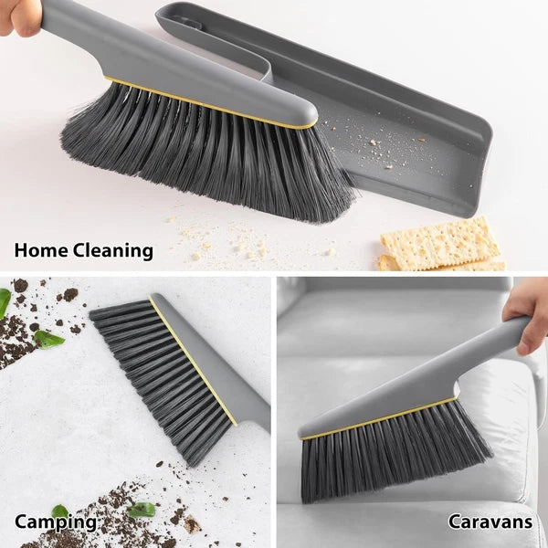 Small Broom and Dustpan Set, Hand Mini Dust-Pan and Brush, Handheld Portable Com