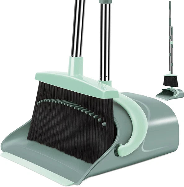 Broom and Dustpan Set, Broom Dust Pan, Dustpan with Long Handle, Broom with Dust