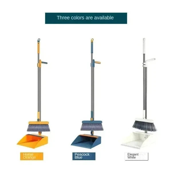 Foldable Long Handle Broom And Dustpan Set For Cleaning Home Kitchen Floor Sweep