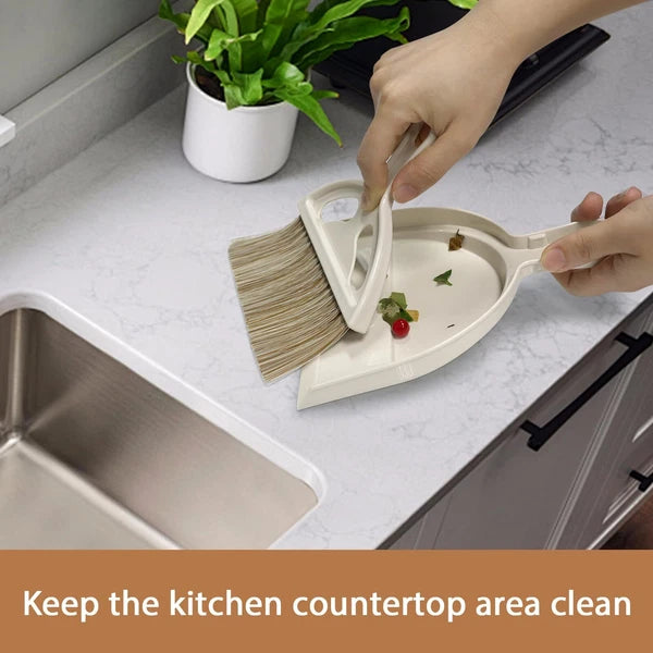 Small Hand Broom and Dustpan Set Mini Broom and Dustpan for Cat Litter Kitchen