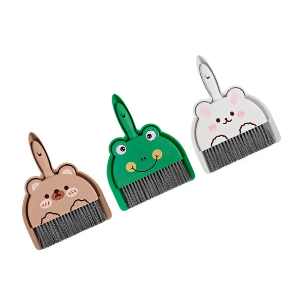 Dustpan and Brush Set Cartoon Mini Portable Cleaning Broom with Dust Pan