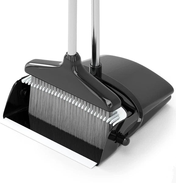 Broom with Dustpan Combo Set (54”) Long Handle Household Dust Pan for Home Offic