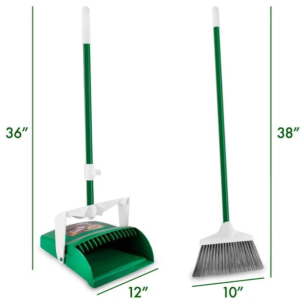 Durable Portable Broom and Dust Pan Combo Clean Up for House Garage Restaurants