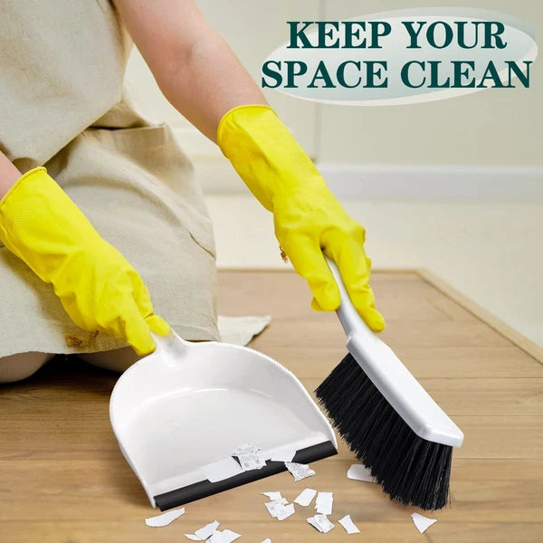 Zubebe 12 Pcs Mini Dustpan and Brush Set Small Broom Mainly White