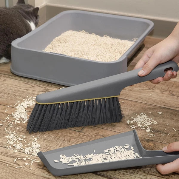 Small Broom and Dustpan Set, Hand Mini Dust-Pan and Brush, Handheld Portable Com