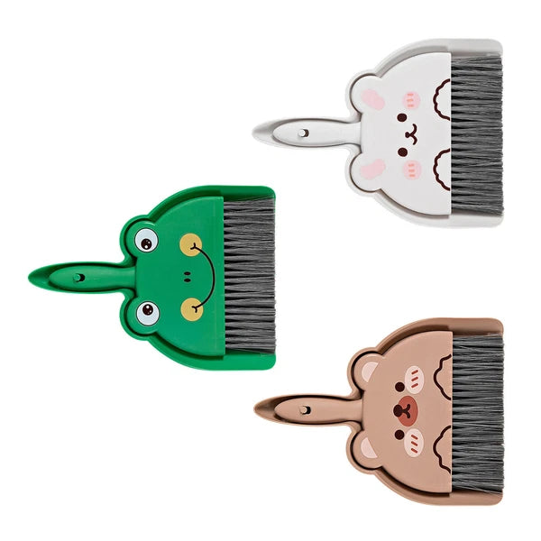 Dustpan and Brush Set Cartoon Mini Portable Cleaning Broom with Dust Pan