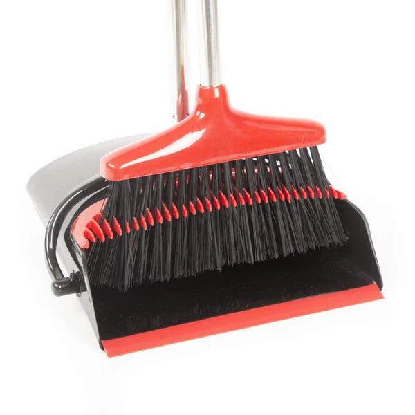Hub City Industry Heavy Duty Broom and Dustpan Combo Set with Commercial Long...