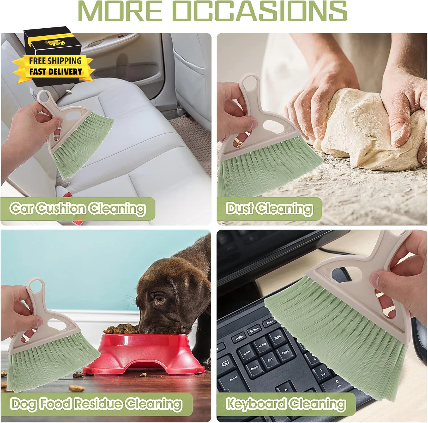 Small Broom and Dustpan Cleaning Set, Mini Whisk Dustpan and Brush with Handle P