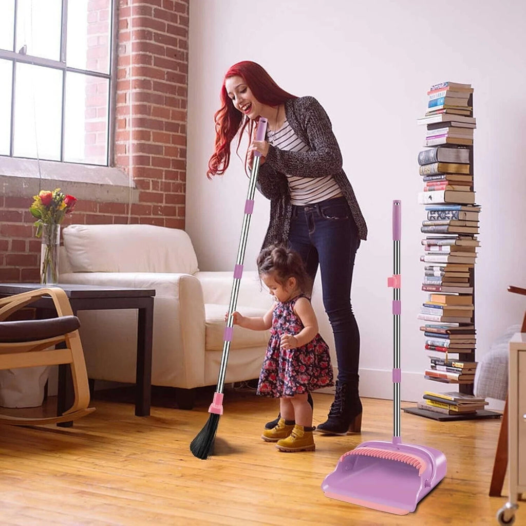 Broom and Dustpan Set for Home, Office, Indoor&Outdoor Sweeping GC005