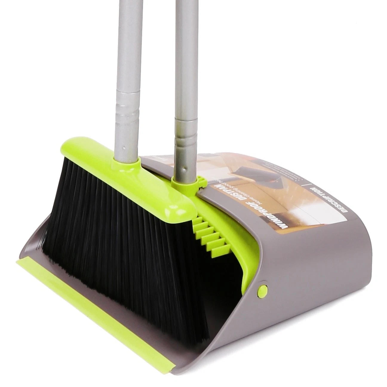 Broom and Dustpan Set Long Handle Combo Set for Office and Home Sweeping