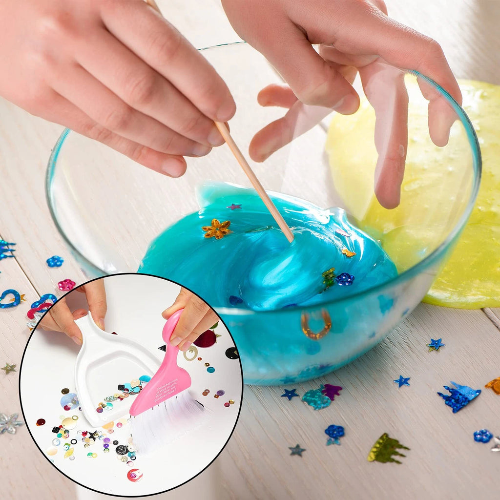 3 Pack Small Broom and Dustpand Set Handheld Cleaning Brush with Dustpan