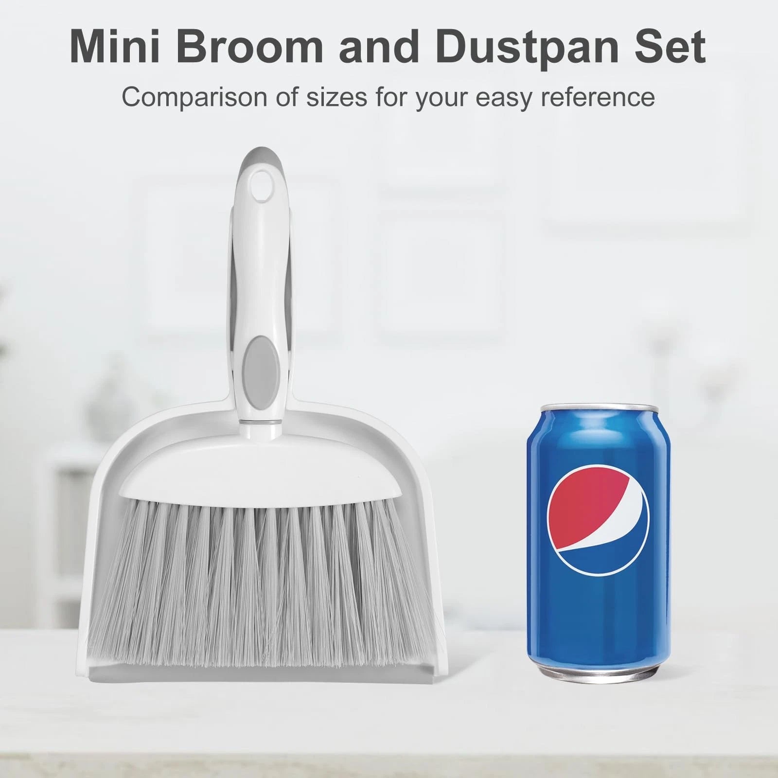 Small Dust Pan and Brush Set Mini Broom and Dustpan Hand and Combo with Teeth