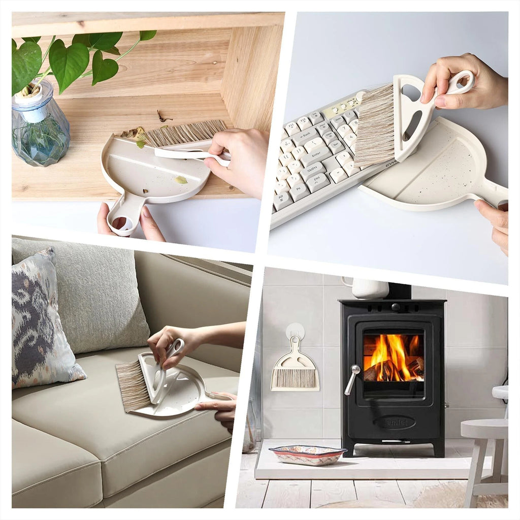 Small Hand Broom and Dustpan Set Mini Broom and Dustpan for Cat Litter Kitchen