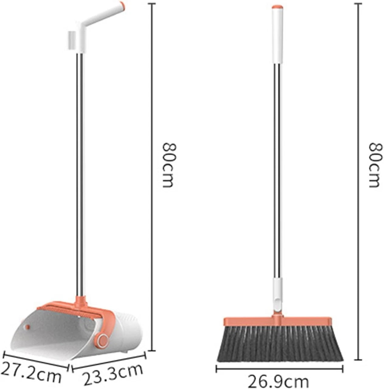 180° Rotating Broom with Dustpan Combo Set,Long Handle Broom and Dust Pan Set