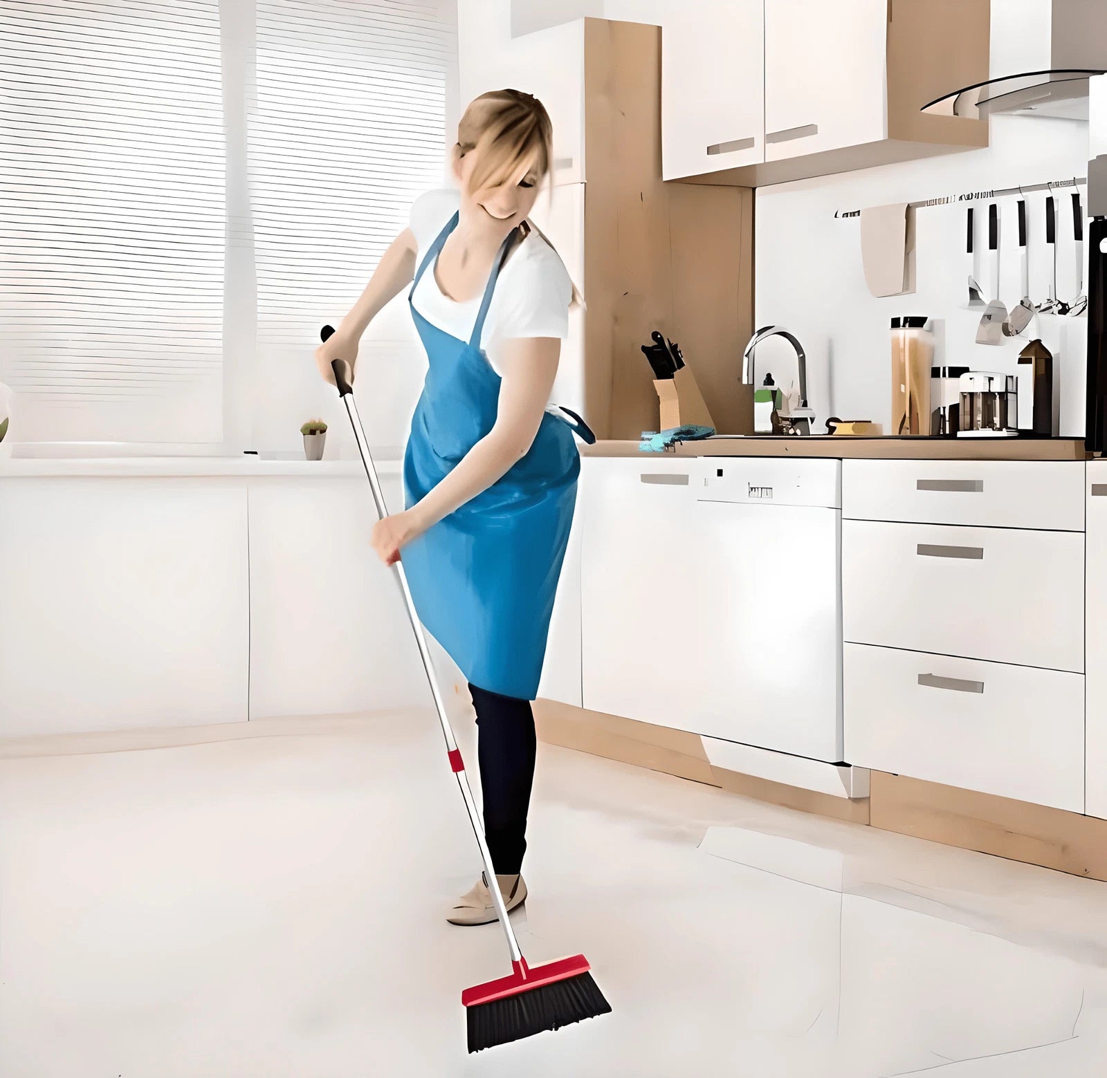 Broom and Dustpan Set Red and Black