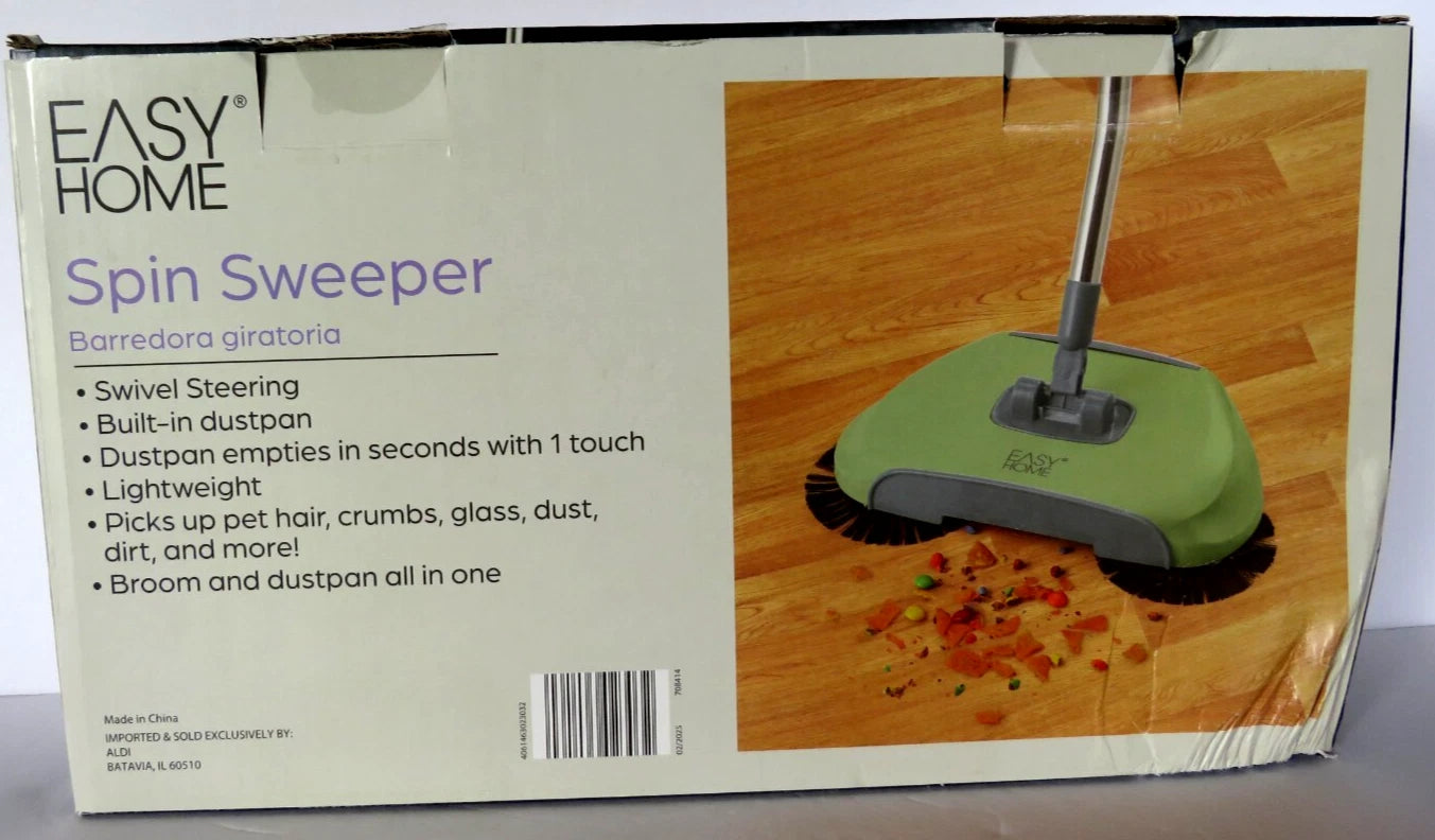 Spin Sweeper Broom Dustpan in One Household Floor Cleaning Easy Home