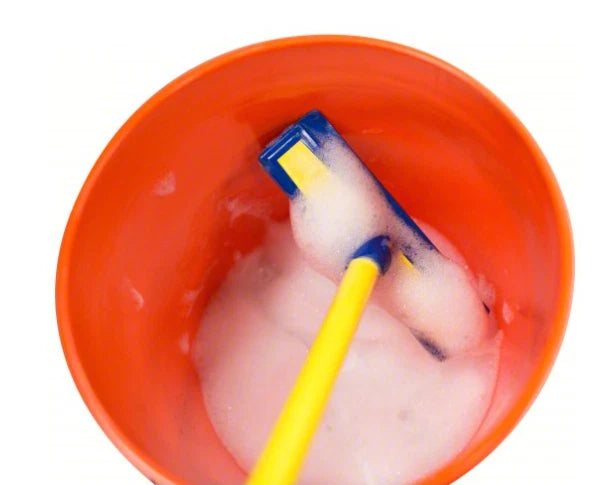 NOVUS SB9SET 4WLX9 Synthetic Blue Bristle Lobby Broom & Dust Pan 37"L Handle