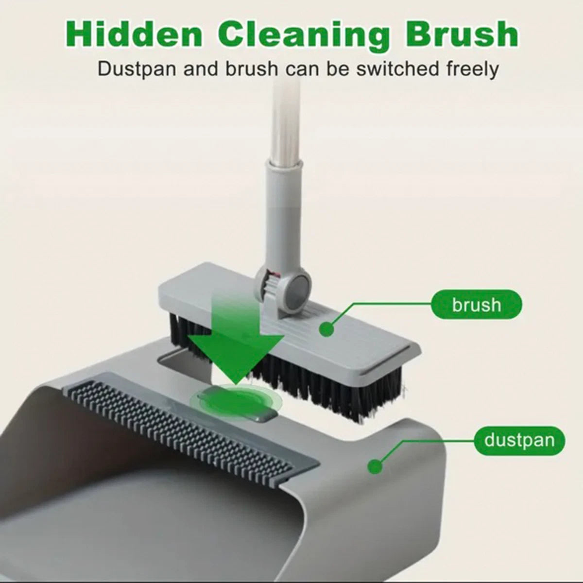 Broom & Dustpan Set 36-In Long Adjustable Handle Home Kitchen Office Hall Floor