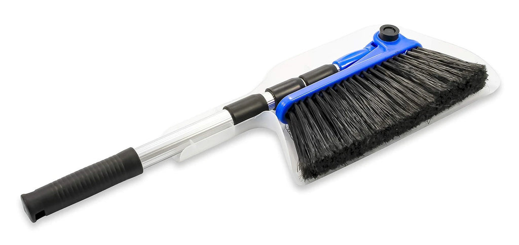Camco Adjustable Broom and Dustpan Set for RV Home Camping Portable Cleaning