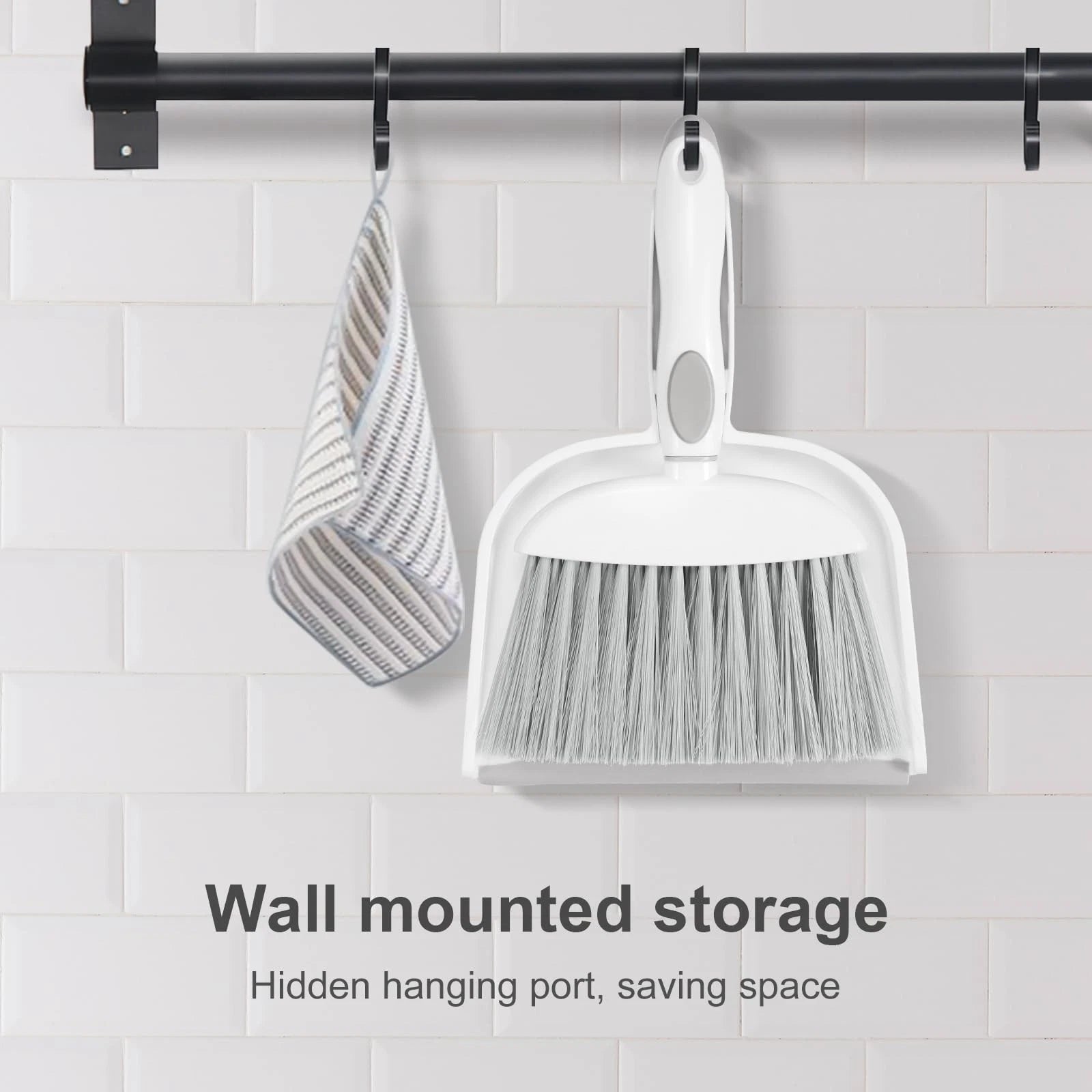 Small Dust Pan and Brush Set Mini Broom and Dustpan Hand and Combo with Teeth