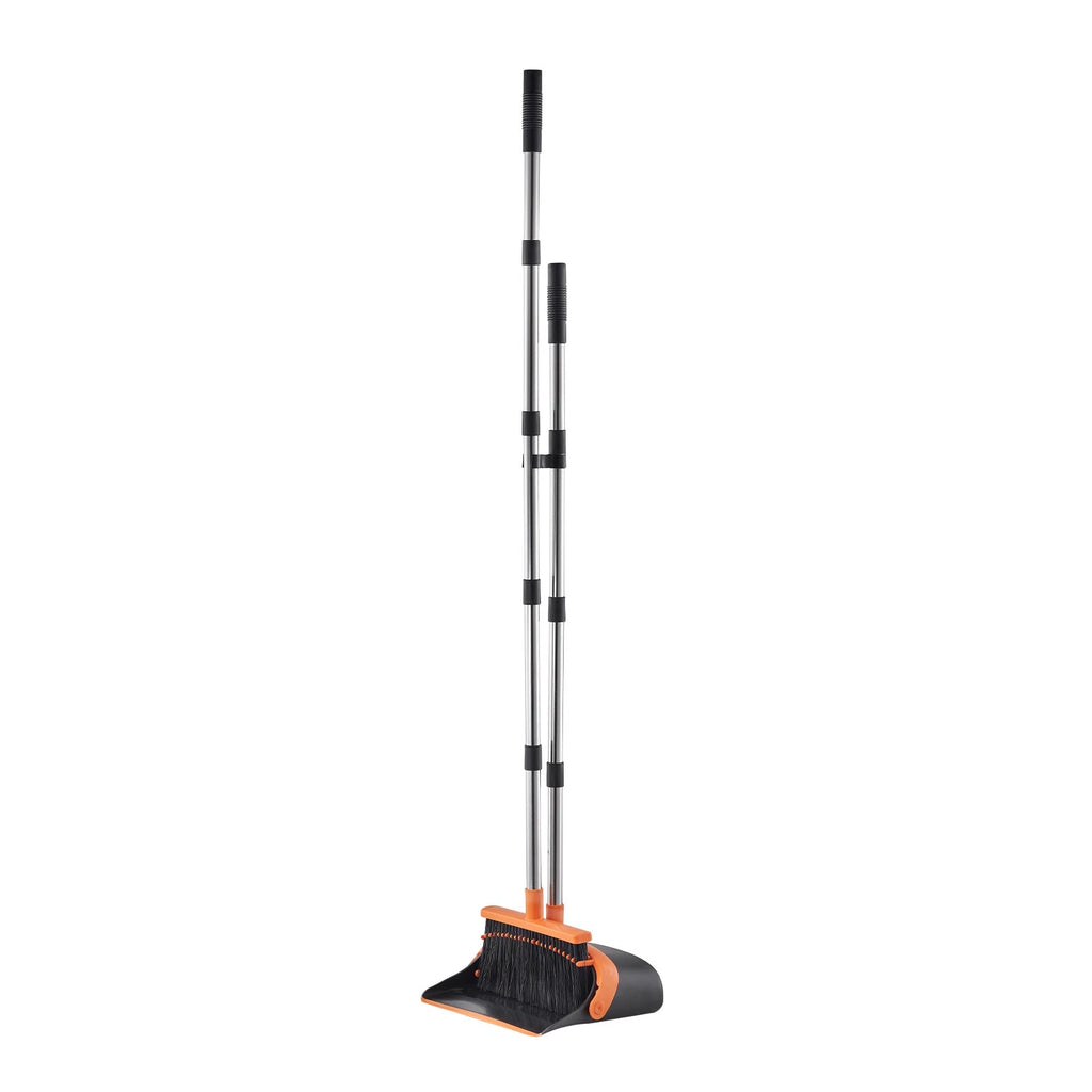 Broom and Dustpan Set with Self-Cleaning Teeth for Home Office Restaurant