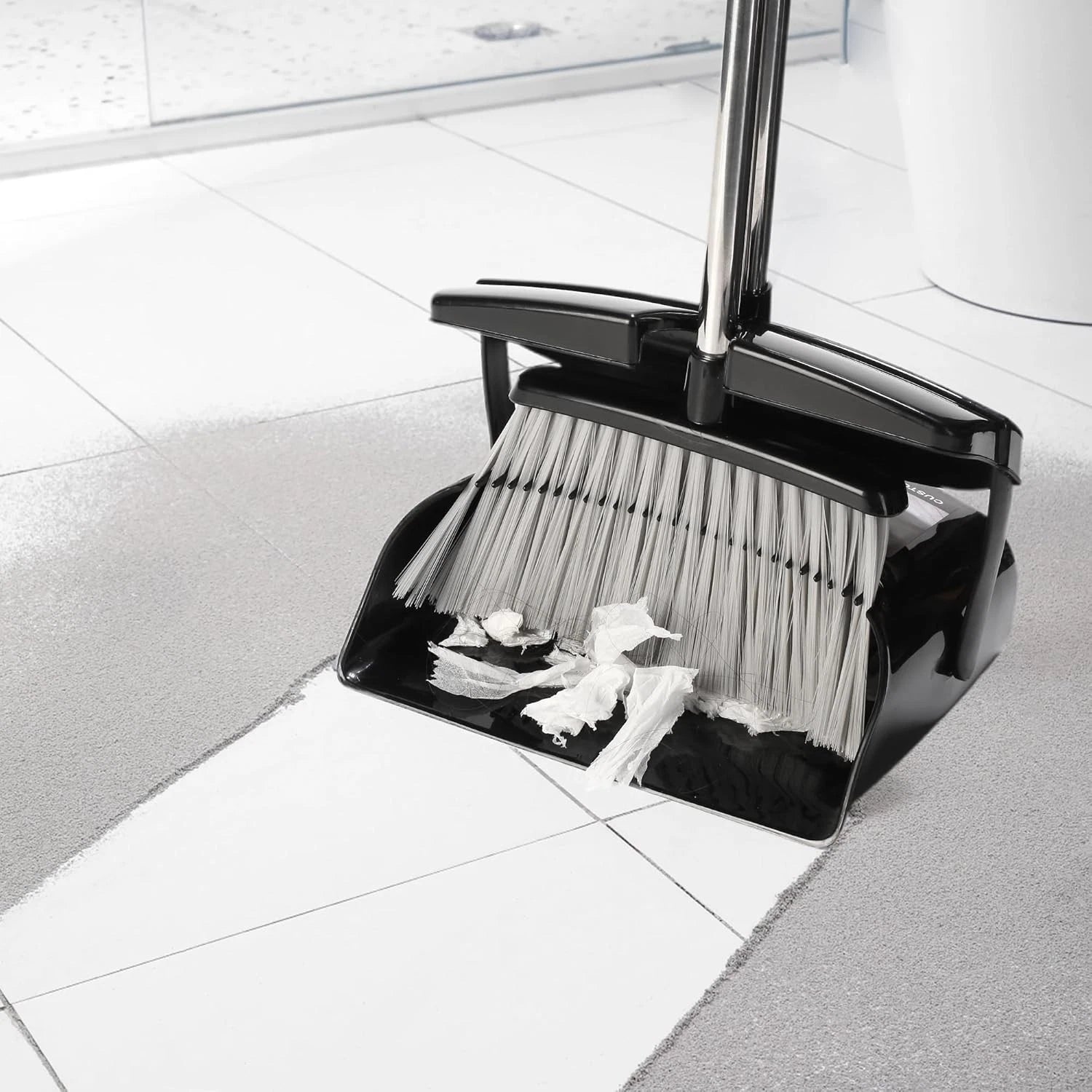 Broom and Dustpan Set for Home with Lid Indoor Upright Dustpan Broom