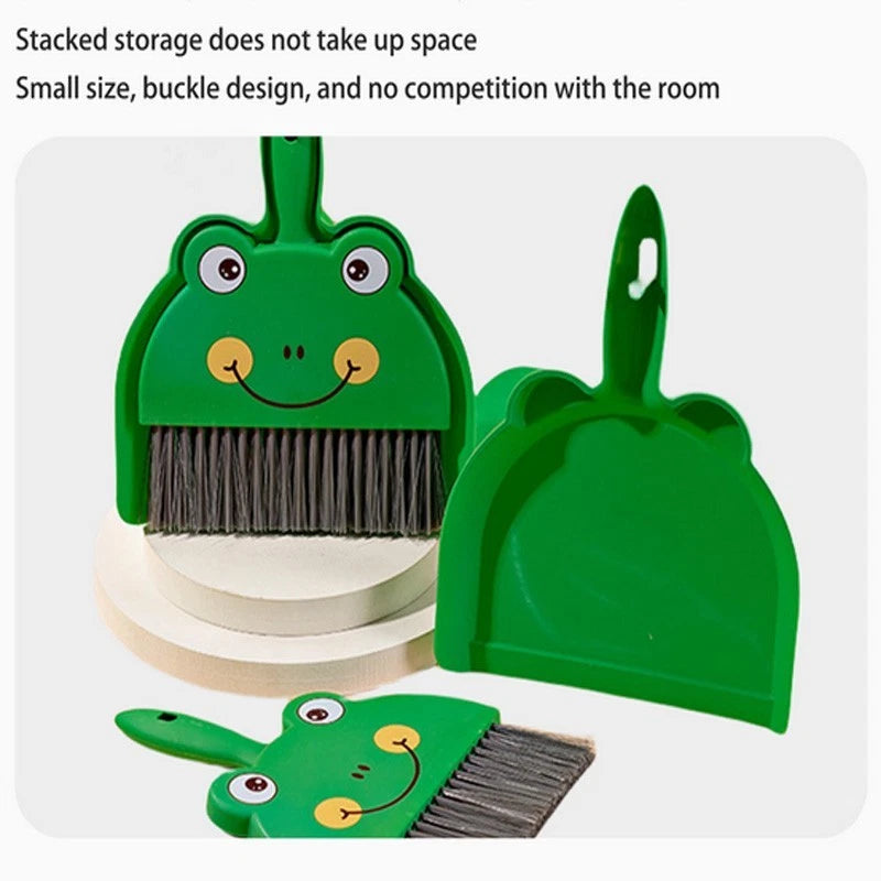 Small Broom & Dustpan Set - Desktop Cleaning Tool for Students