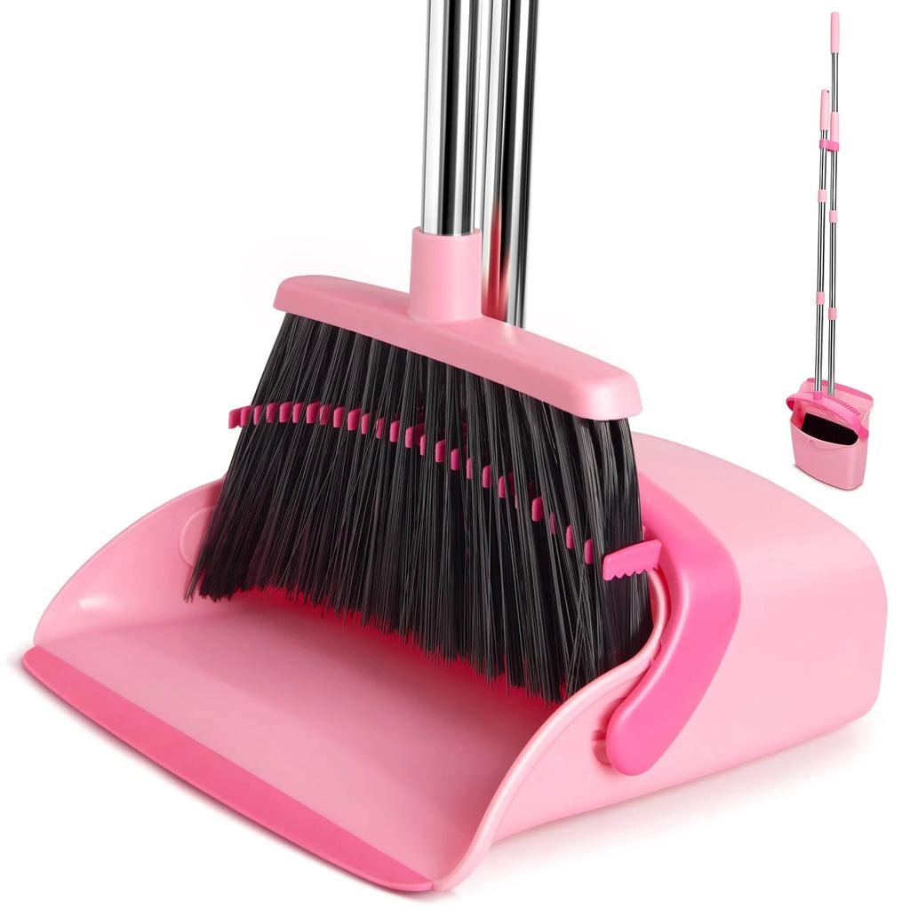 Broom and Dustpan Set, Dustpans with Broom Combo for Home, Heavy Dust Broom a...