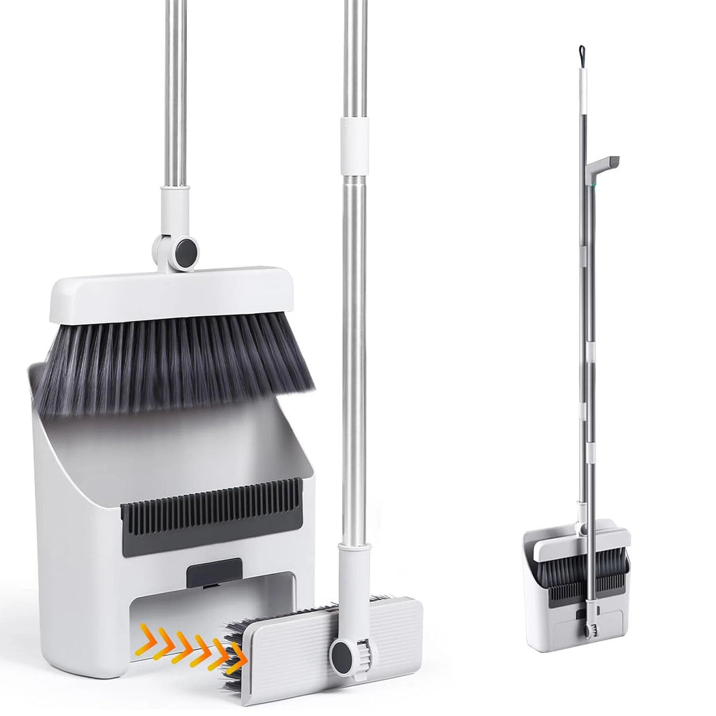 3-In-1 Broom And Dustpan Set 180 Degree Rotatable Broom Dustpan Combo  Gary
