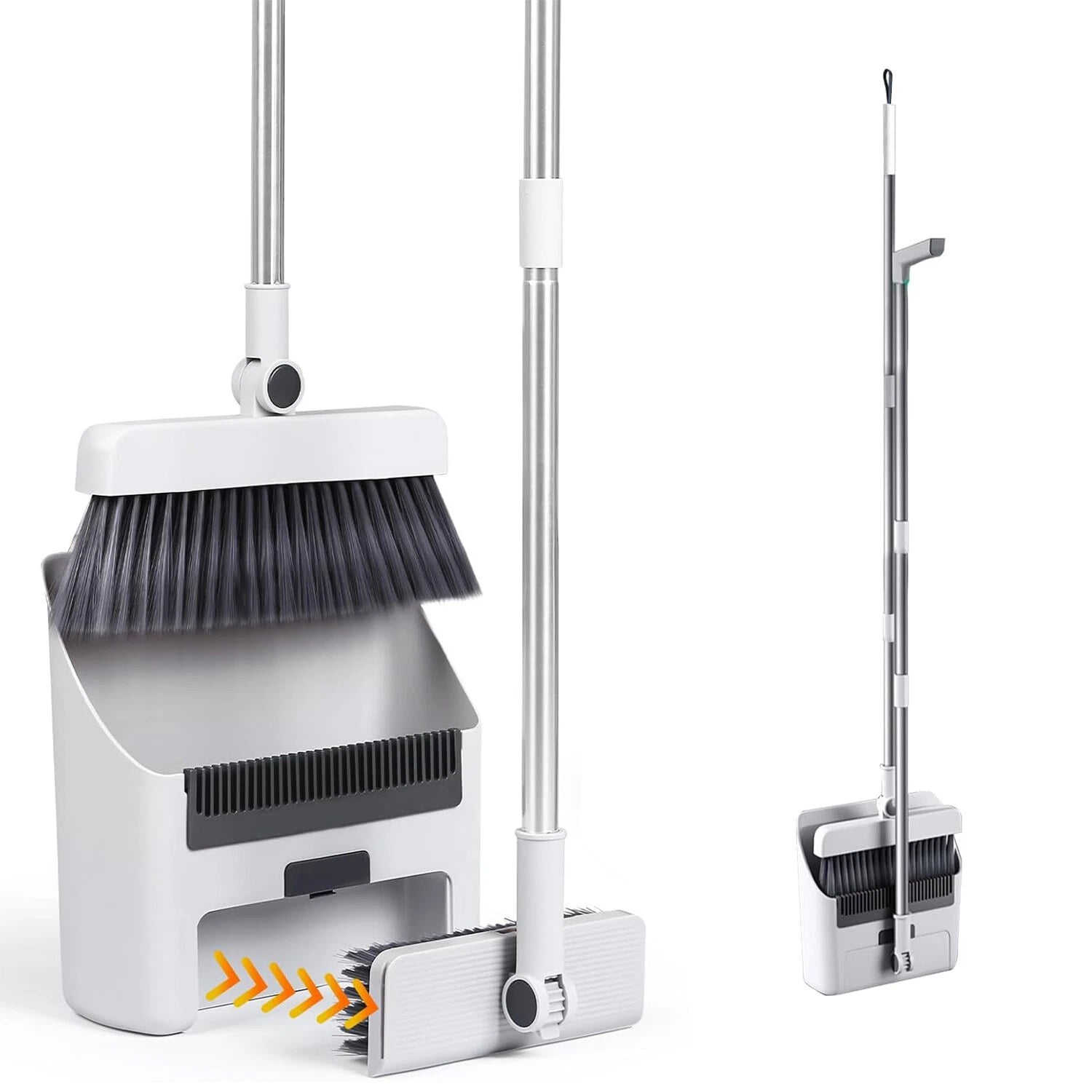3-In-1 Broom And Dustpan Set 180 Degree Rotatable Broom Dustpan Combo  Gary