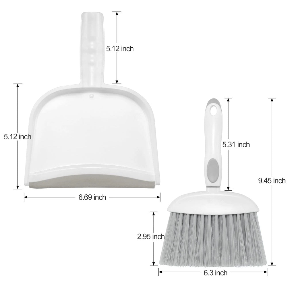 Small Dust Pan and Brush Set Mini Broom and Dustpan Hand and Combo with Teeth